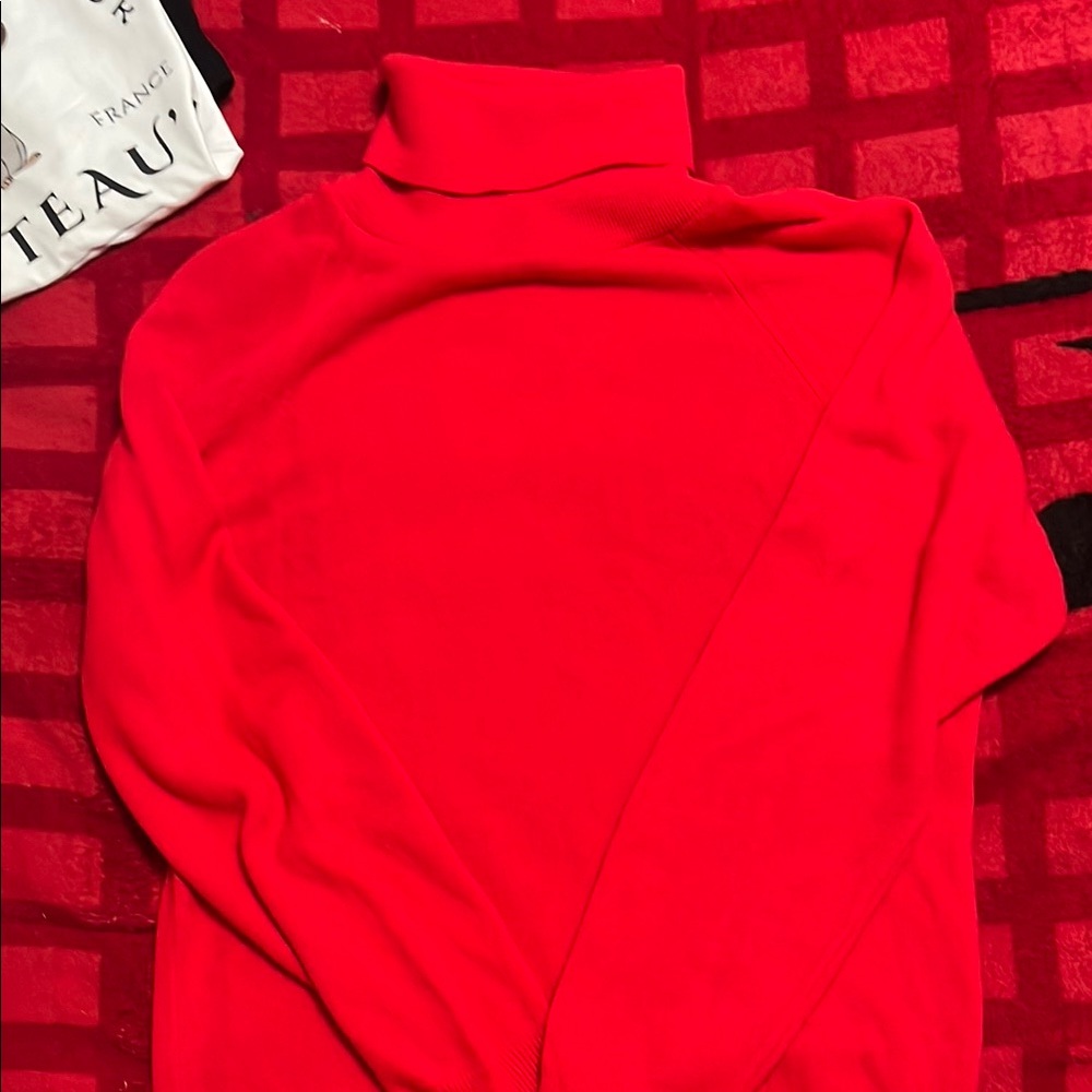Women's Red Turtleneck Sweater